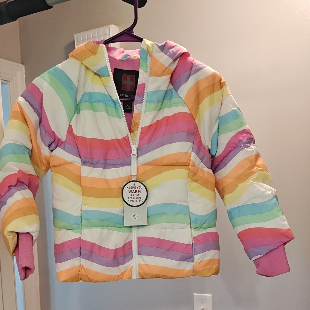 Swiss Tech Kids Rainbow Puffer Jacket